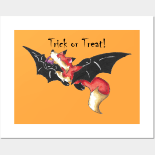 Flying Fox Trick or Treater (With Text) Posters and Art